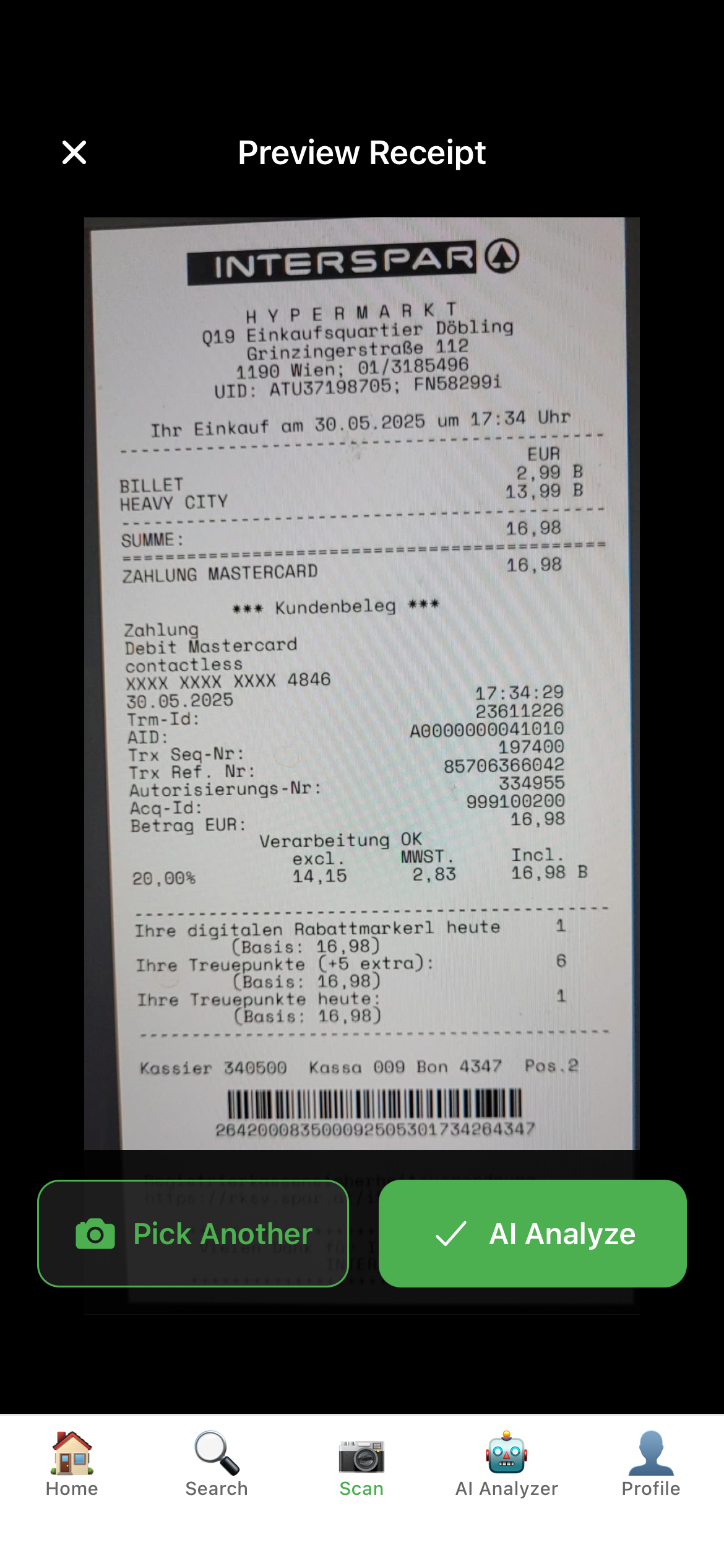 GroceryTracker Pro Home Screen