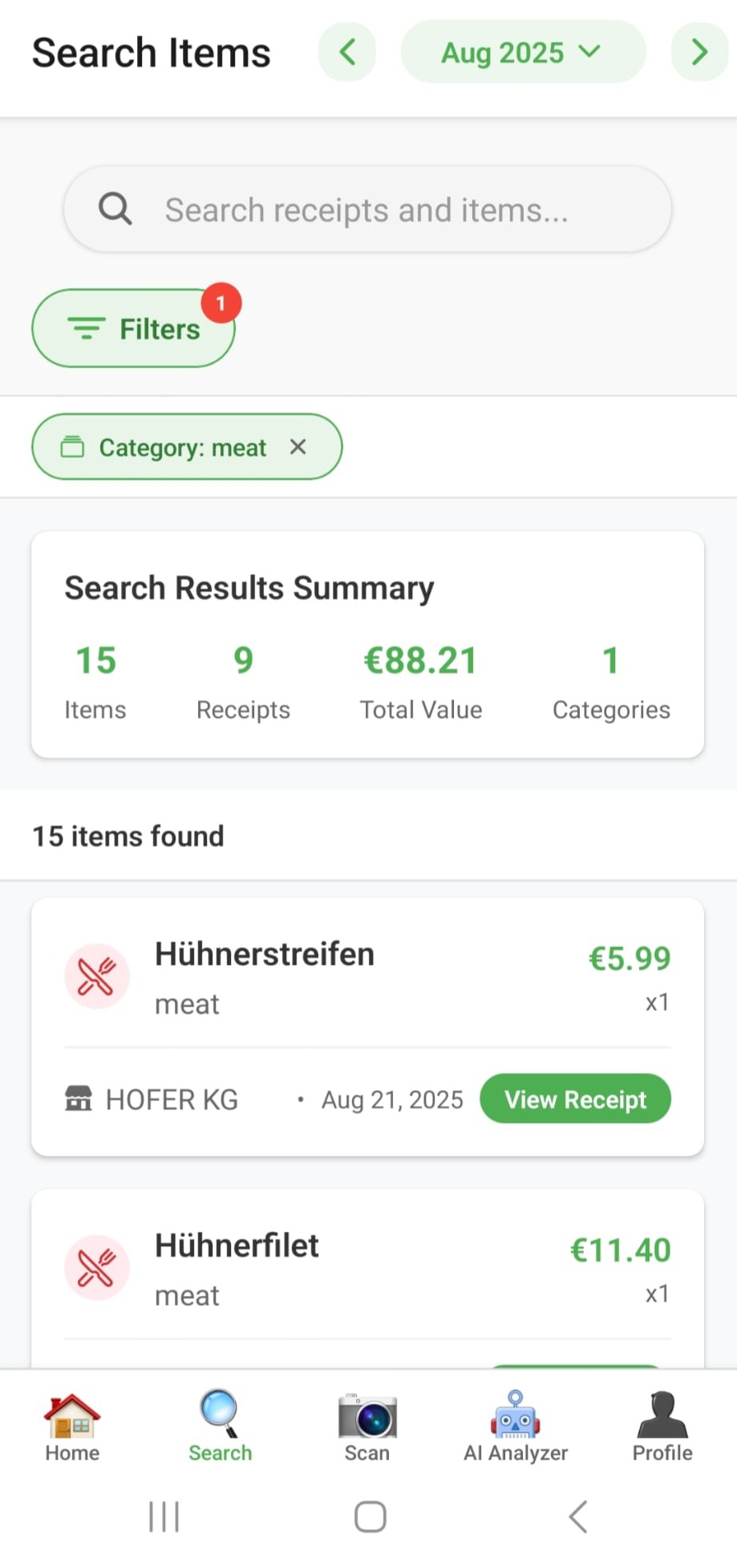 Advanced Search - Find any expense quickly